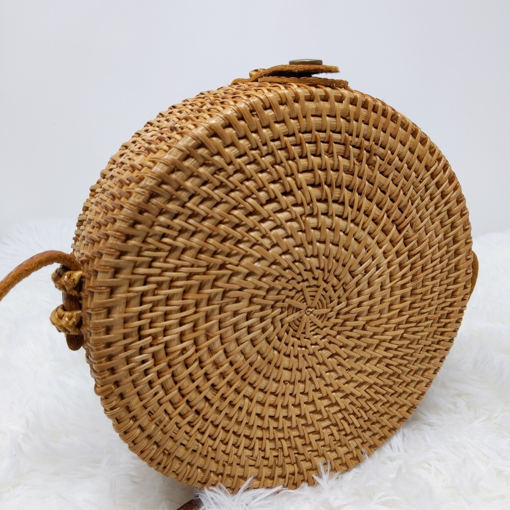 - - Rattan Wicker Leather Vietnam Crossbody